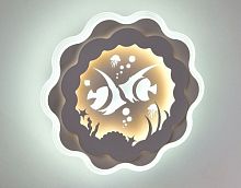 Светильник светодиодный Мелодия Света Рыбы 6073-36W 220В 36Вт Белый картинка 